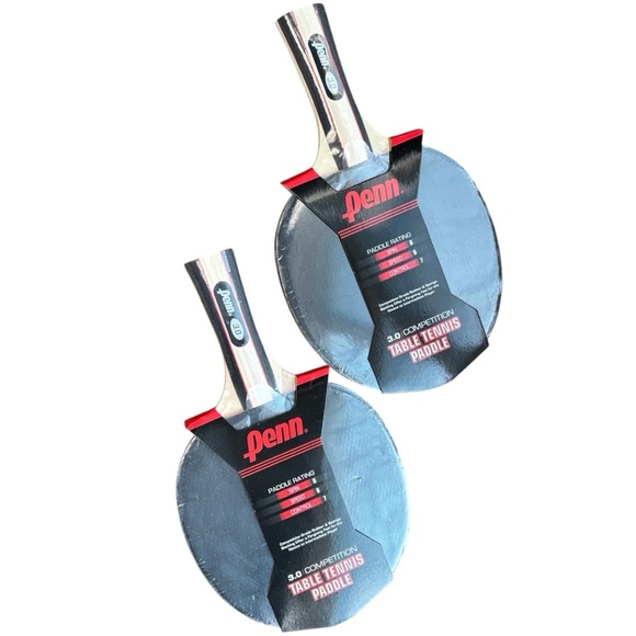 Set of Penn 3.0 Competition Table Tennis Paddles, [Black/Red] NWT - Picture 1 of 9